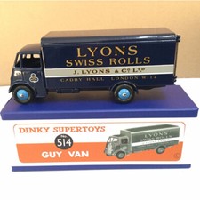 ATLAS DIECAST DINKY TOYS SUPERTOYS GUY VAN LYONS SWISS ROLLS BLUE & YELLOW #514