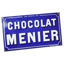 Antique Chocolate Menier Advertising Enamel Plaque / for sale here