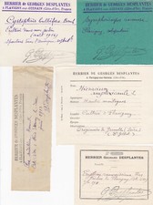 FLAVIGNY ON OZERAIN HERBARIUM GEORGES DESPLANTES LOT OF 5 SMALL CARDS WITH NAME