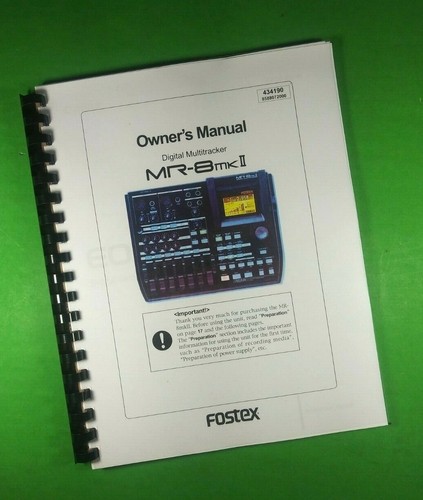 Owners manual for fostex - owners,