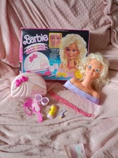 tête à coiffer barbie mattel 1988 aquamaquillage
