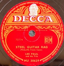 Les Paul and His Trio : Guitar boogie / Steel guitar rag 78 rpm DECCA MU 30629