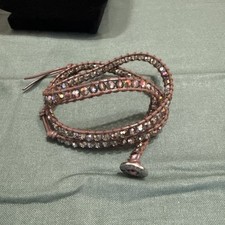 Vintage Victoria Emerson Wrap Bracelet Rhinestones Button Closure Signed