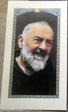 Image pieuse avec neuvaine de Padre Pio au Sacré Coeur de Jésus 11,5 cm x 6,5 cm