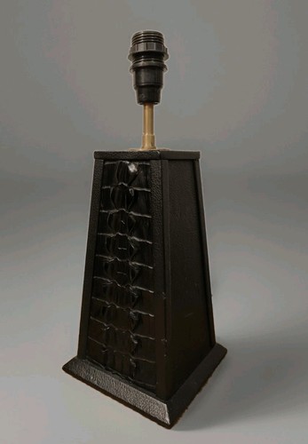 Antique leather sheathed lamp - leather,