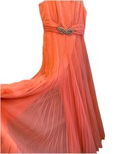 Vtg Pink Palazzo Pants Hostess Jumpsuit Gown Dress S/M