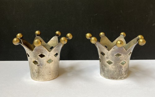 Paire bougeoirs couronnes - bougeoirs,