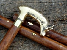 Bâton de marche victorien vintage manche laiton cannes ancien cadeau de créateur