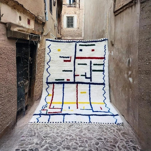 Tapis laine berbère beni - tapis,