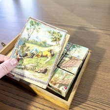 Jeu ancien de cubes illustrés