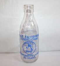EVIAN advertising glass milk bottle, Le Mans cooperative
