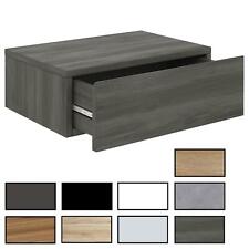 Chevet suspendu étagère murale avec 1 tiroir sans poignée en mélaminé