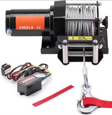 Treuil Électrique 12 Volts VTT/UTV Câble  Synthétique 39 PI Télécommand Sans Fil