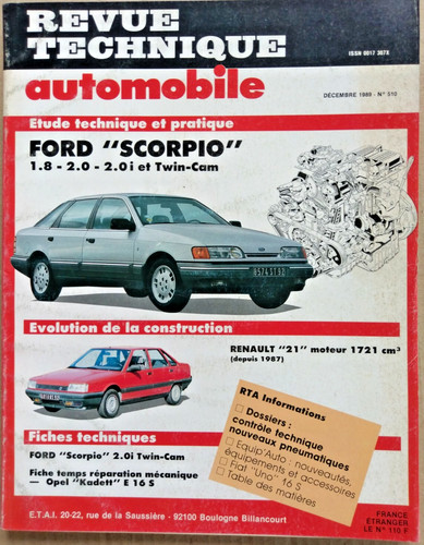 Revue technique ford scorpio - technique,