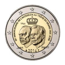 2€ UNC Luxembourg 2014 Cinquantenaire de l'Accession au Trône du Grand Duc Jean