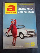 Automobile 5/1963 Hillman Minx 1.6 VW 1200 Standard APAL Coupe Opel Rekord A 658