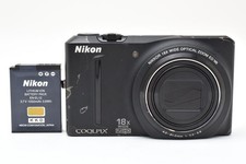 Nikon COOLPIX S9100 Compact Digital Camera 18x Optical Zoom Black Tested from JP