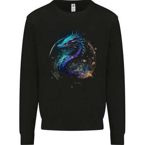 Sweat capuche dragon eau - À,
