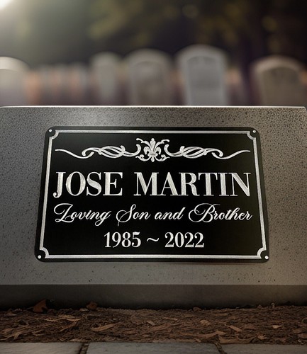 Engraved custom memorial - engraved, grave