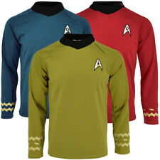 Cosplay TOS Captain Kirk Gold Shirts Spock Blue Costumes Red Starfleet Uniforms