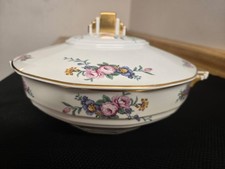 Vtg. Cerabel porcelain tureen. Art deco/floral decoration, gilt. Belgium.