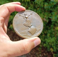 Plaque Publicitaire Bronze Ancienne Bière Karcher Médaille Brewery Beer Sign