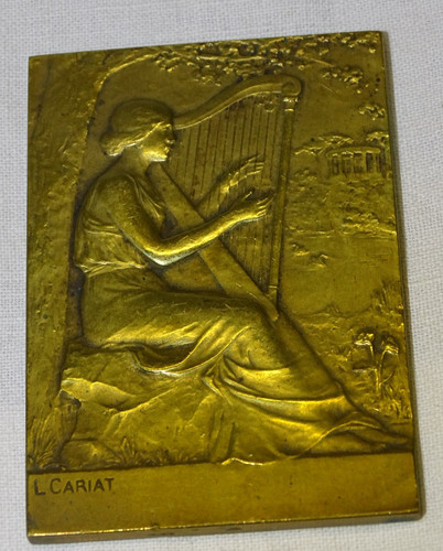 Plaque bronze signée l - -plaque, en