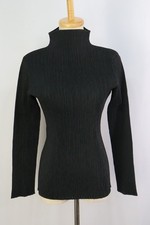 ISSEY MIYAKE Black Pleats High Neck Long Sleeve Top 154 9427