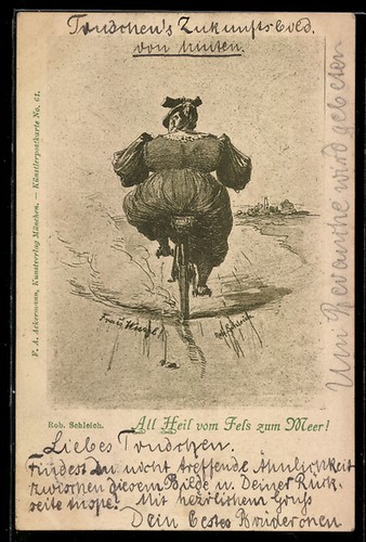 Carte postale artiste vélo - postale, d'artiste