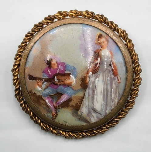 Broche ronde laiton torsadé