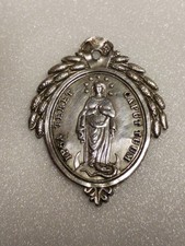 Superbe médaille religieuse ancienne XIXème argent massif  Marie conçue sans ...