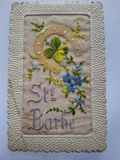 carte postale ancienne Brodée