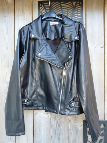 Perfecto femme noir similicuir
