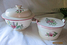 lot 2 PIECES LUNEVILLE REVERBERE :  beurrier + bol à oreilles ,bouillon -