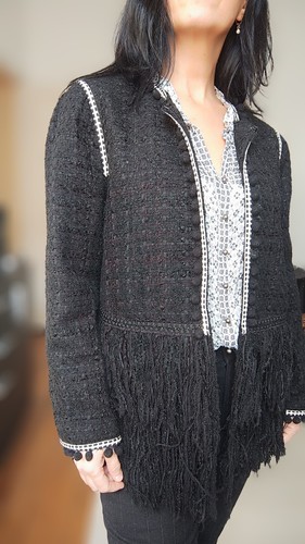 Veste tweed noire boho - boho, chic