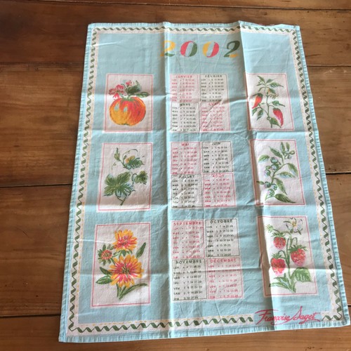Torchon calendrier vintage n36 - torchon,