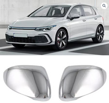 2 ENJOLIVEURS CHROME COQUES RETROVISEURS pour VW GOLF 8 MK8 2019-2025 R LINE TSI
