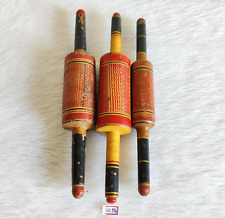 Roulette À Pain En Bois Vintage Laqué Fait Main Des Années 1920 WD914