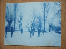 PHOTO 1900 CYANOTYPE PATIN A GLACE PATINAGE