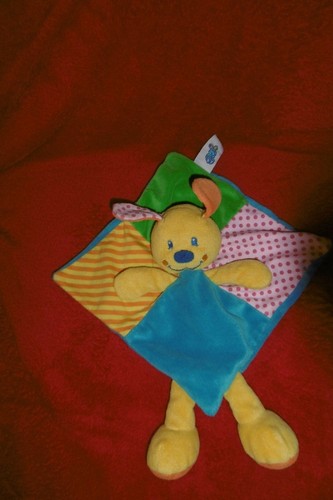 Doudou plat carré lapin - plat,