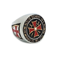 Bague croix templiers en acier 316