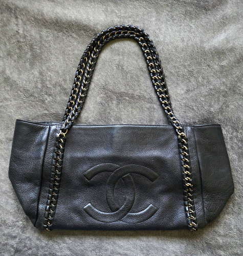 Chanel black large tote - black,