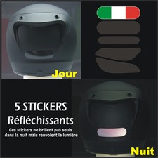 5 Stickers NOIRS RETRO-REFLECHISSANTS pour CASQUE - mod.11 - ITALIE - Ducati
