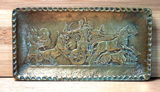 Rare Art Deco Max Le Verrier Bronze Lion Hunting Scene Pocket Square Signed