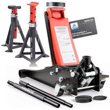 AREBOS Cric rouleur hydraulique 3T – Cric de levage pour voiture avec chandelles