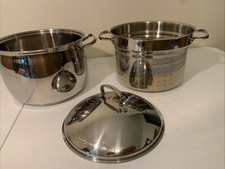 Belgique 11QT Stainless Steel Stock Pot w/Pasta Strainer & Lid 3 Pieces