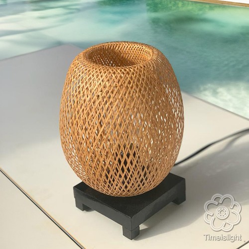Lampe chevet bambou - lampe,