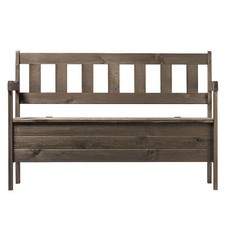 Banc de jardin KADAX avec boîte en bois, banc de jardin, 120 x 47 cm, marron ...
