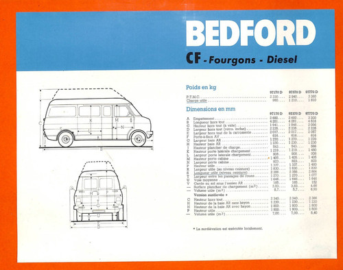 Bedford trucks cf fourgons - trucks,