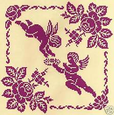 grille point de croix - ANGES aux ROSES ANCIENNES - Réf : 8004